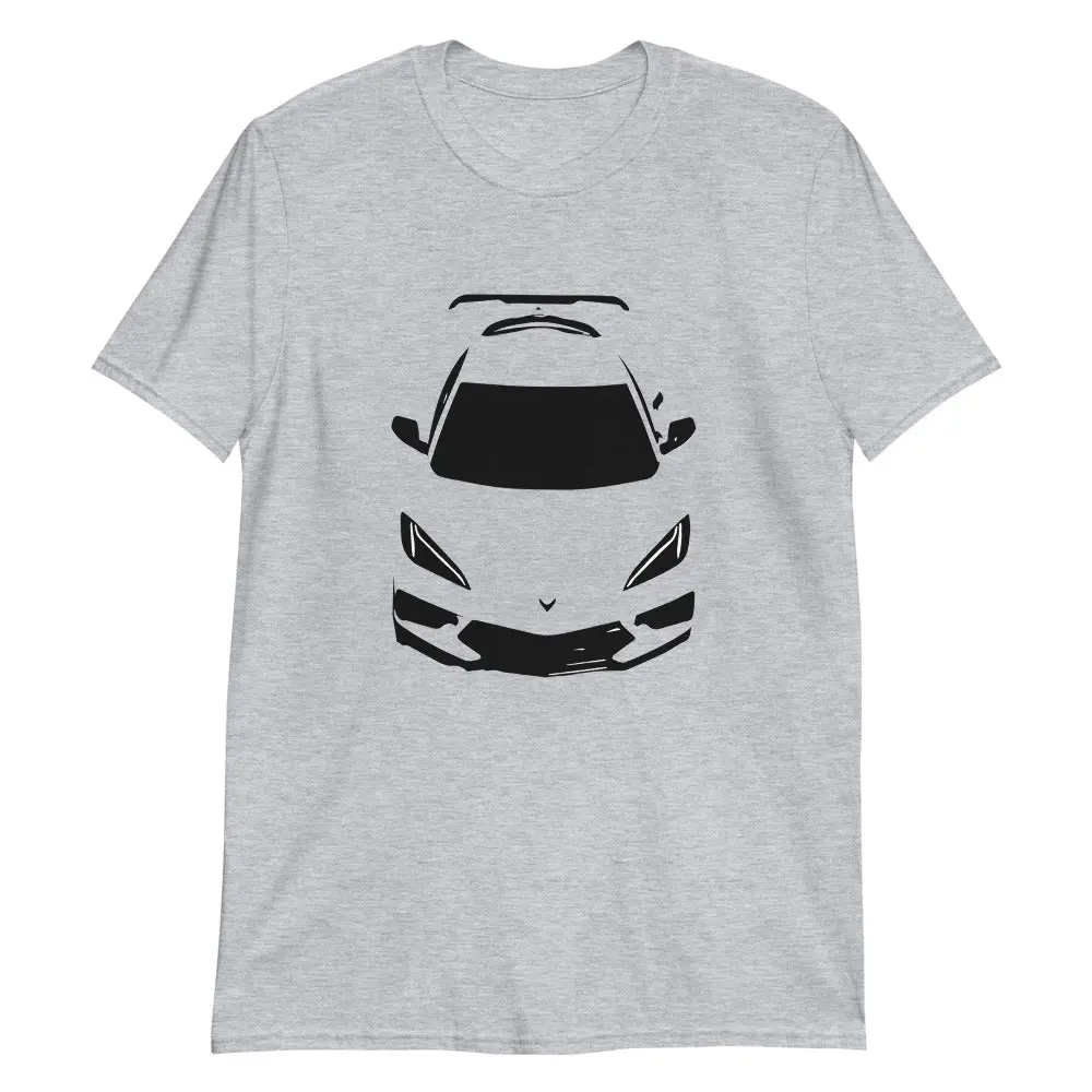 Mid Engine Corvette C8 2020 2021 Top View American Sports Car T-Shirt