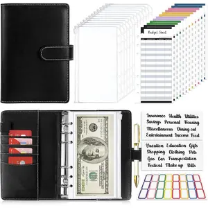 Budget Binder with Zipper  Envelopes - 28 count  Organizer (Black)