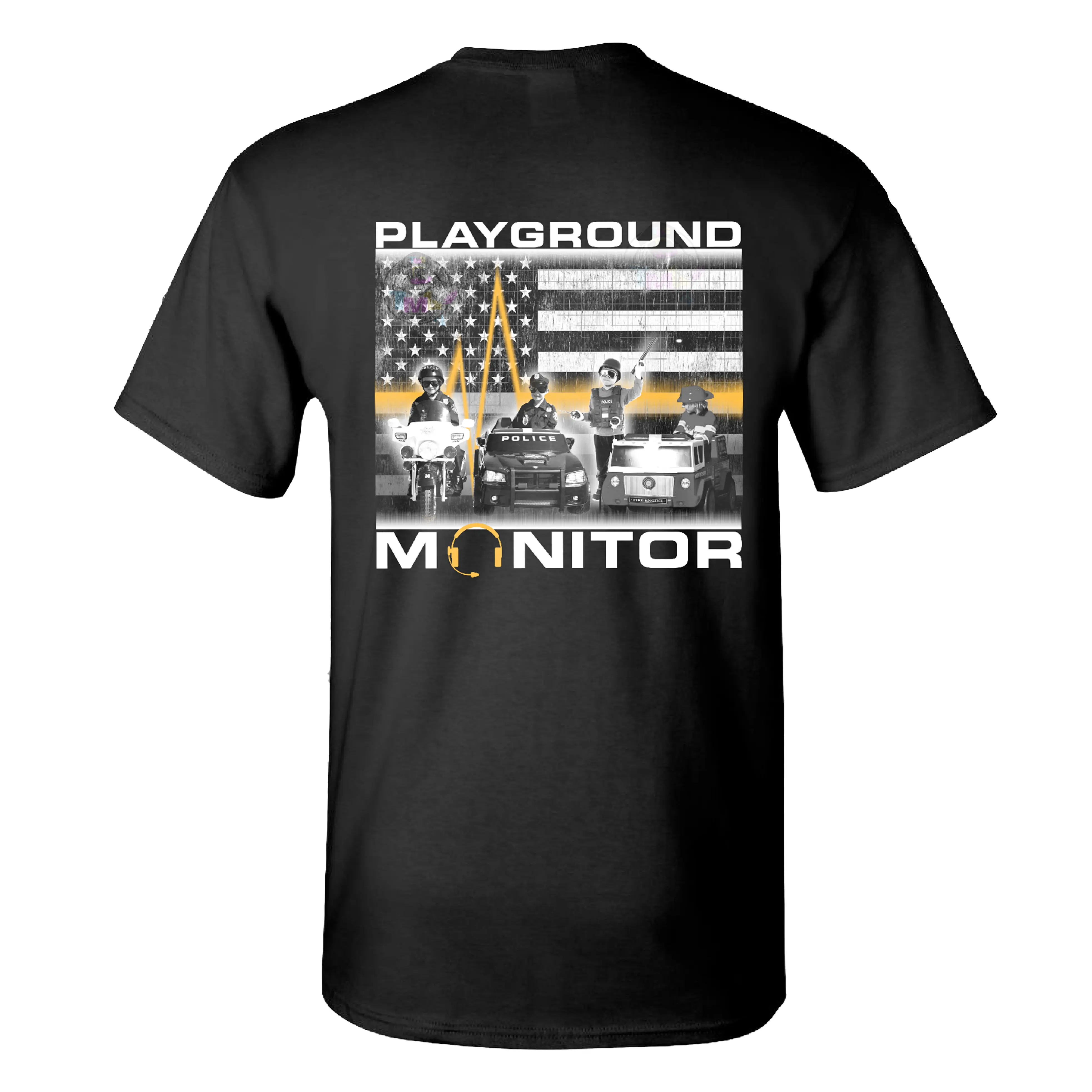 911 Dispatcher Funny Playground Monitor Crew Neck T-Shirt