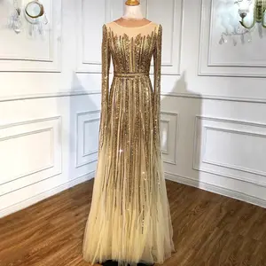 Elegance Reimagined: 2025 Enchantress Gold Beaded A-Line Evening Gown with Cape Sleeves