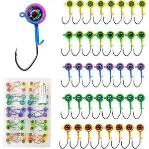 Crappie Jig Heads, 40packs Fishing Jig Heads Hooks Swimbait Jig Head 1/32oz 1/16oz 1/8 oz Fishing Jigs Heads for Crappie Bass Fishing