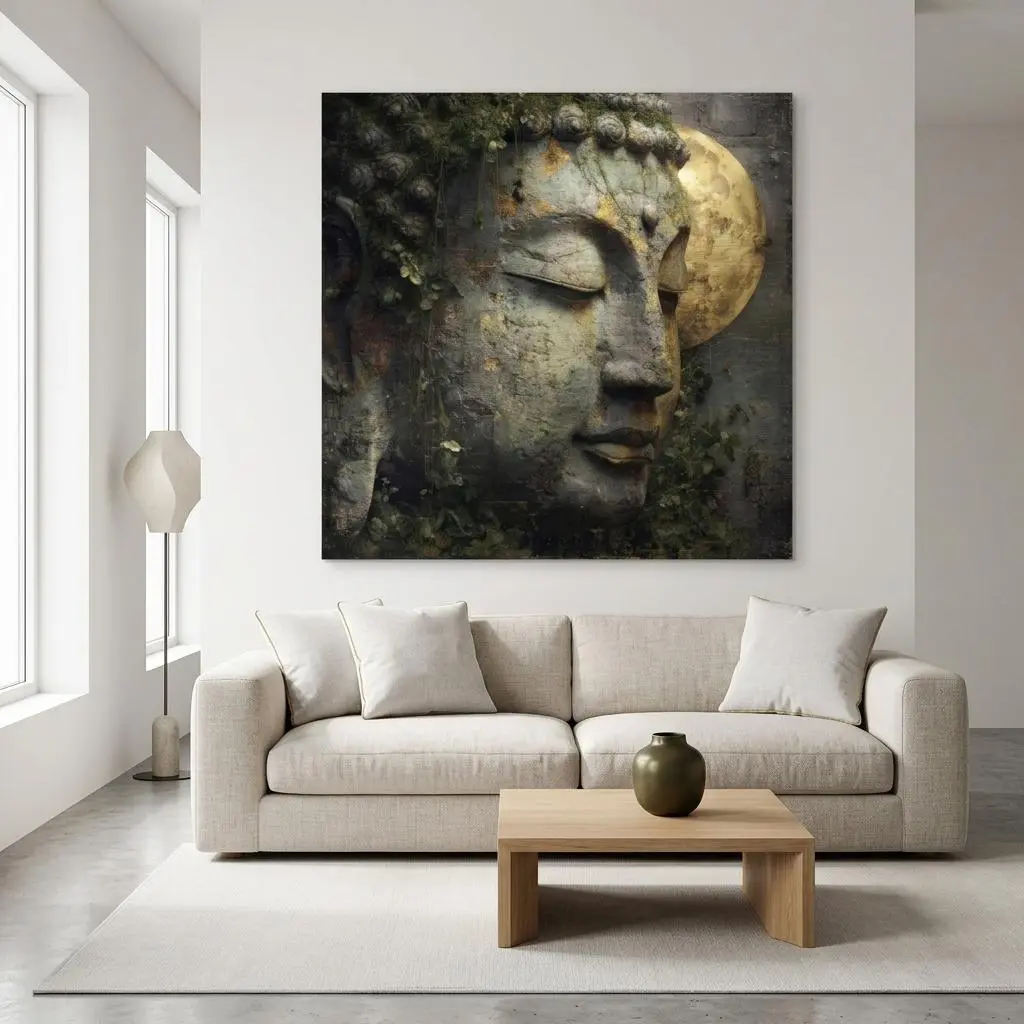 Serenity Buddha | Zen Meditation Art | Brushed Aluminum Print