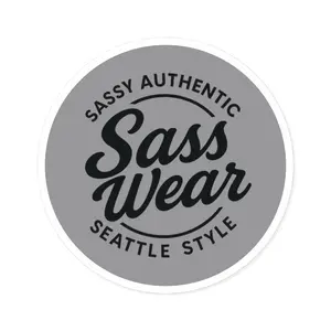 gray Hot pink Sass Wear Round Sticker