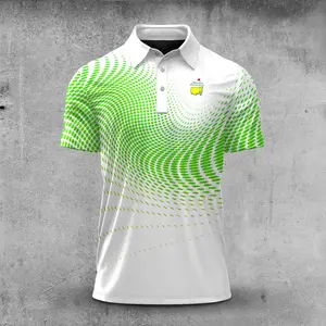 Graphic Green Pattern Masters Polo Shirt Golf Performance Short Sleeve Fan-Made