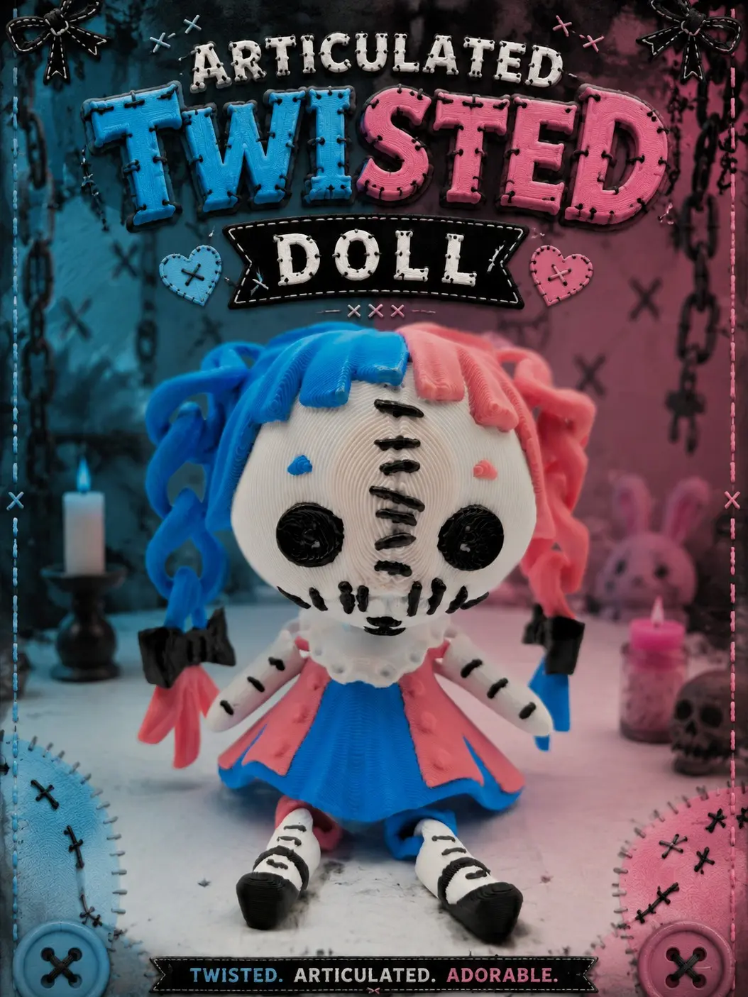 Articulated Twisted Dolly Figure – Cute, Creepy, and Full of Character!
