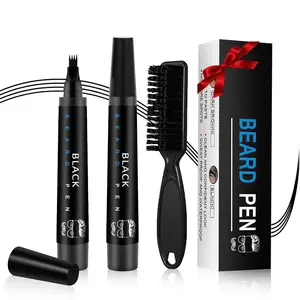 Beard Filling Pen with brush head, water-resistant, durable and long-lasting, natural coverage beard liner filler makeup tool. Suitable for men. Includes one pen and one brush