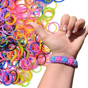 600pcs Elastic Colorful Rubber Loom Bands for Boy Girl Kids Weaving DIY Craft Gift Bracelet Jewelry Making Accessories 2035