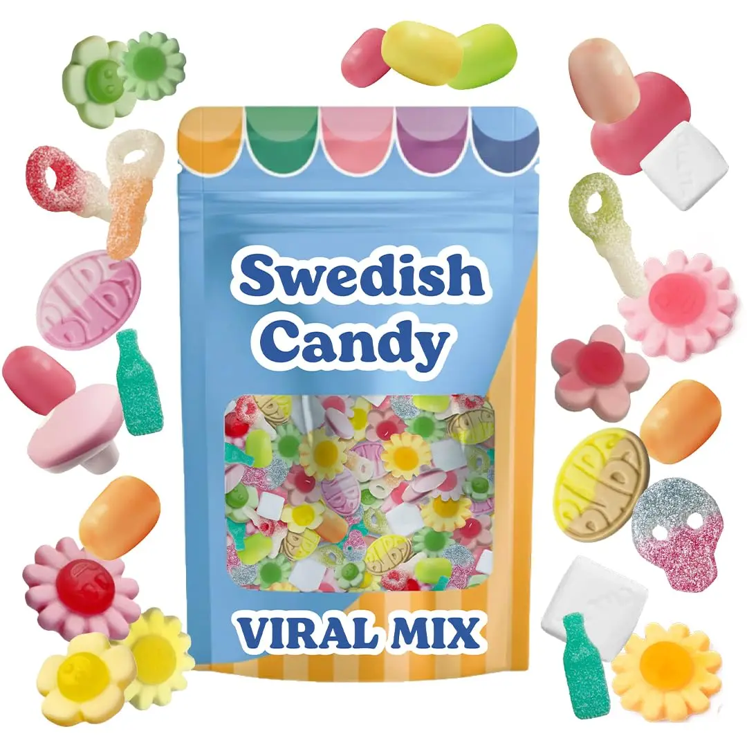 BUBS Swedish Candy Mix, Assorted Sweet & Sour Fruity Gummies, Scandinavian Candy Variety Pack, Made in Sweden, Fun Treat for Candy Lovers