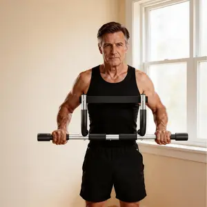 No Drilling Doorway Pull Up Bar, Adjustable Heavy Duty Chin Up Bar, Max Load Home Gym Fitness Equipment, Perfect for Pull Ups, Push Ups, Core Training   WL