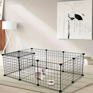 Pet Playpen, Small Animal Cage Indoor Portable Metal Wire Yard Fence For Small Animals, Guinea Pigs, Rabbits Kennel Crate Fence Tent