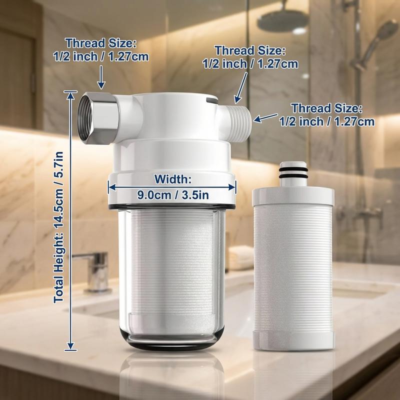 Whole-house water filtration system, DIY stackable pre-filter, household sediment filter, suitable for well water/municipal water, removes rust, sediment, and residual chlorine