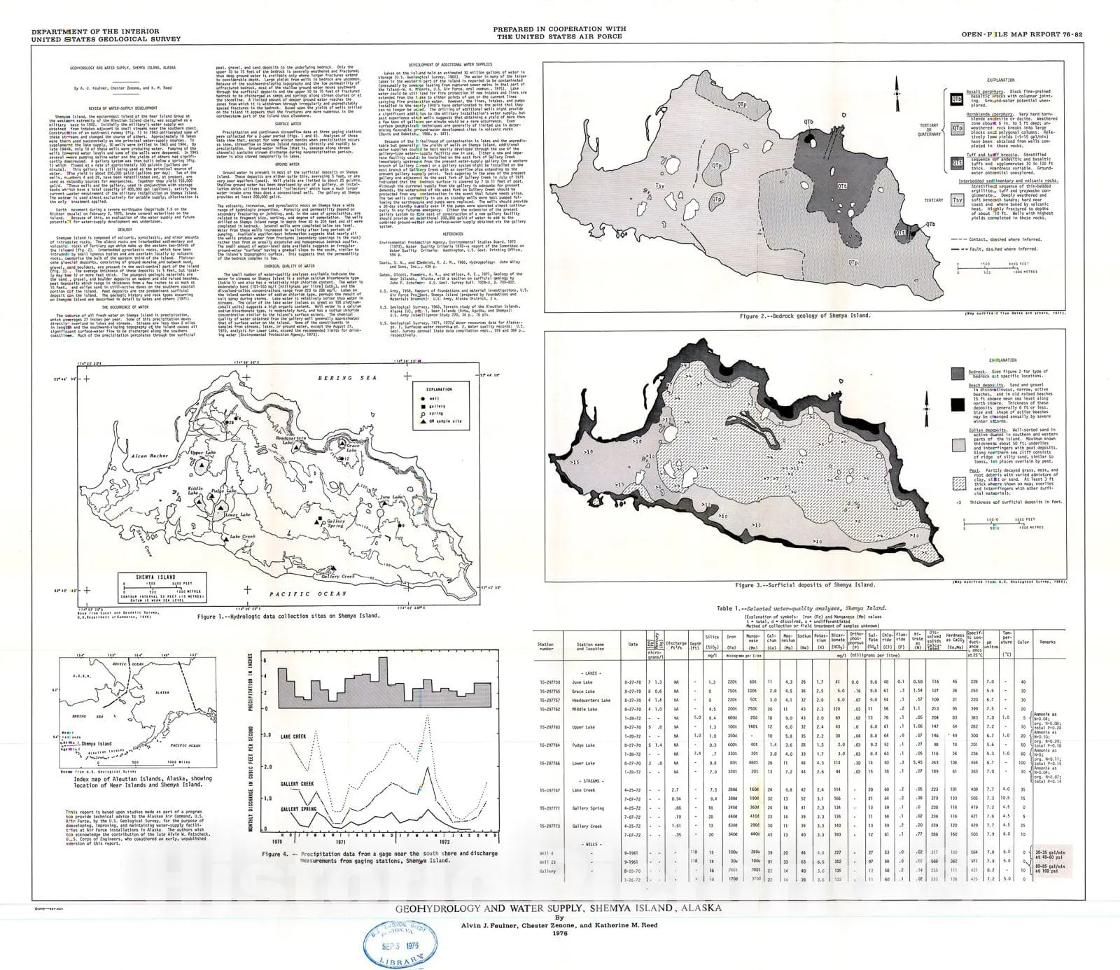 Shemya Island, Alaska - Surficial Geologic Map, 1976