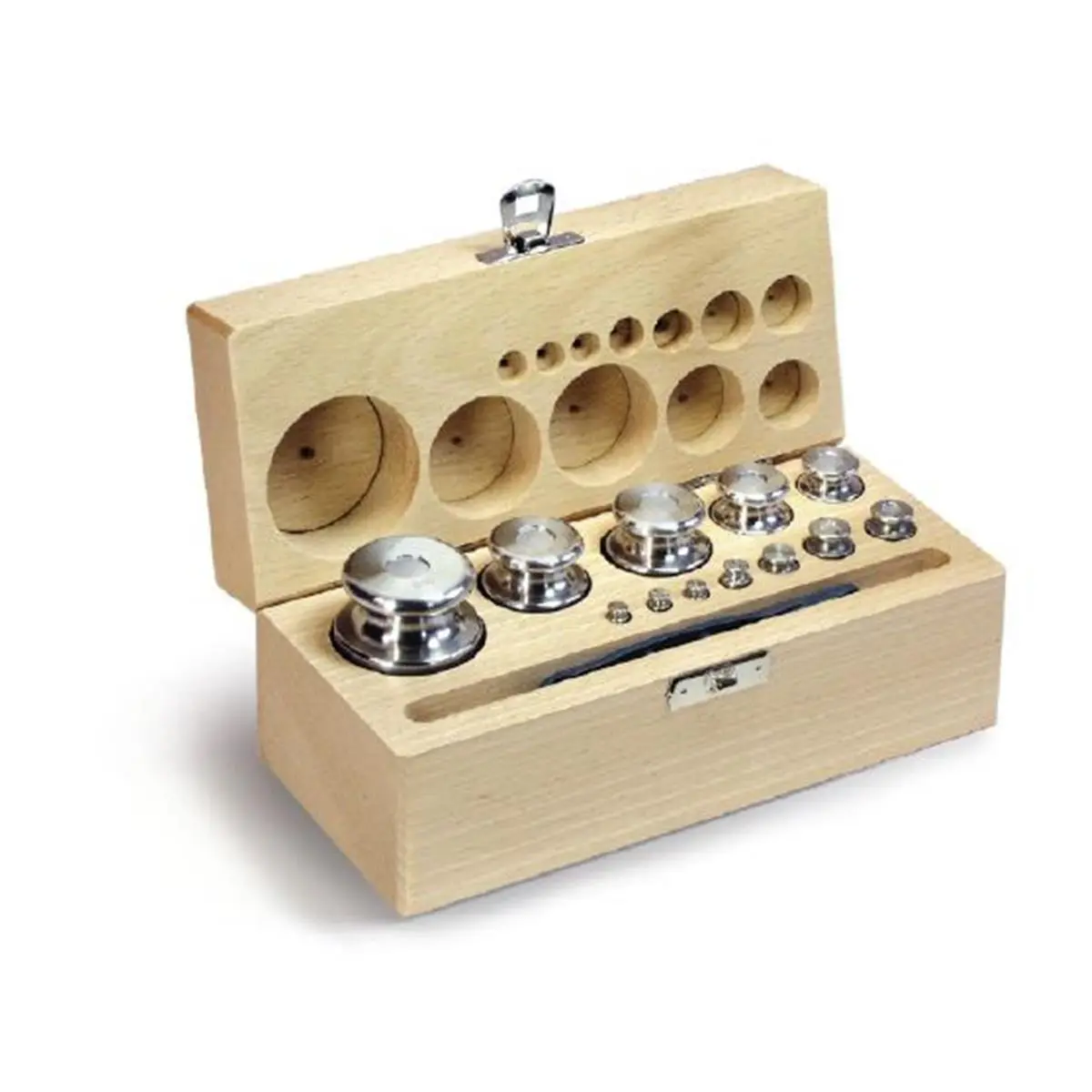 1 g-1 kg F2 Class Set of Weight in Wooden Box with Finely Turned Stainless Steel
