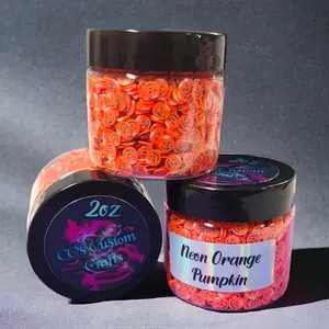 Neon Orange Pumpkin polymer clay slices 2oz