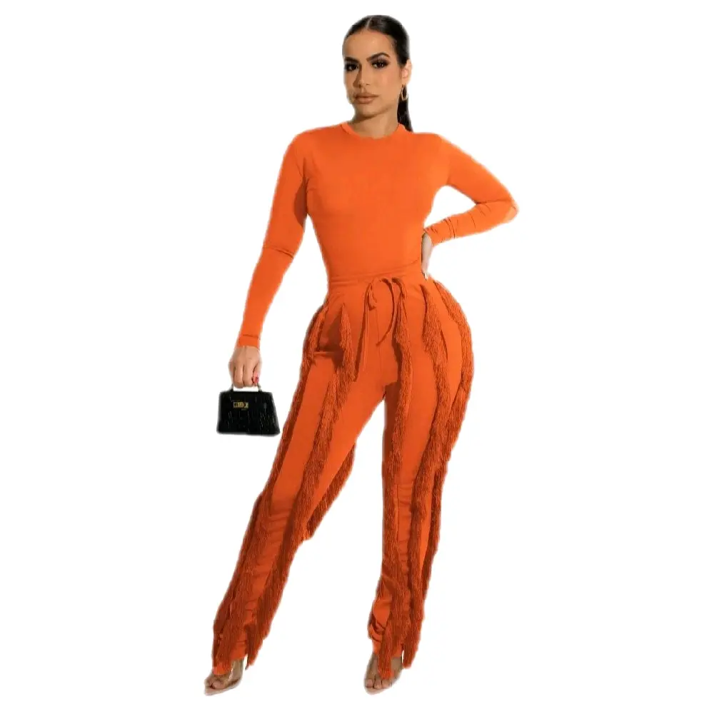 The Elevate Set -  Long Sleeve Body Suit Top & High-Waisted Pants for Women's Fashion