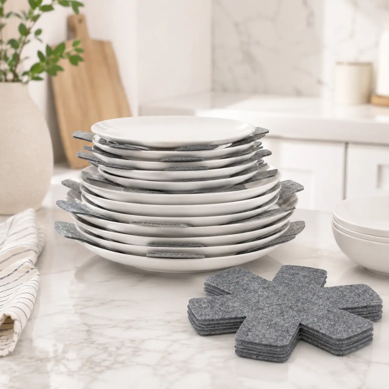 12-Piece 3 size Pot Protect Set, Stackable Anti-Scratch Pot Separator Pads, Non-Slip Pot Divider Pads, Stackable Pot Protectors For Effective Protection And Isolation Of Cookware, Coasters
