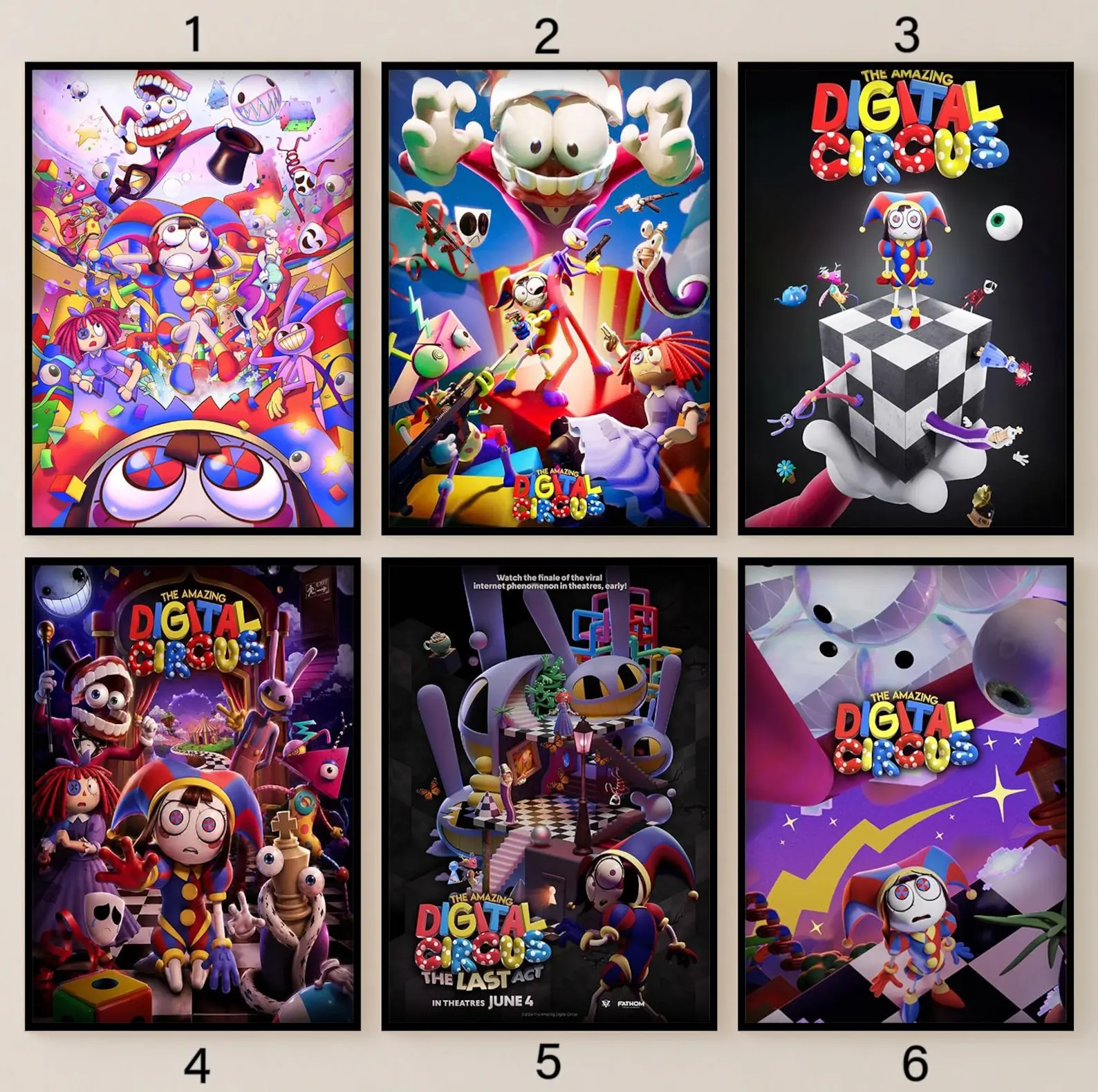 The Amazing Digital Circus Poster, Anime Wall Art Decor, Bedroom Decoration Print, Gift for Anime Fans (Unframed)