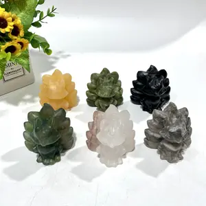 2 Counts Different Materials Nine-tailed Fox Crystal Carving Healing Stones Natural Stone Chakra Balancing Reiki Home Office Decor From IG Crystal