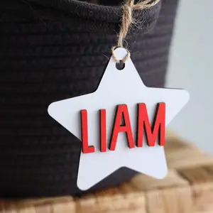 Custom USA Flag Star Name Tags | Laser Cut USA Star Tags | Gift Basket Tag - Custom Name Tags | 4th of July Decor | Custom Holiday Decor