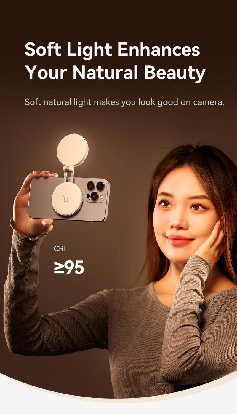 Ulanzi Magnetic Selfie Light LM19, LED Fill Light Compatible with Magsafe, LED Selfie Ring Light Ulanzi Magnetic Selfie Light LM19, LED Fill Light Compatible with Magsafe, LED Selfie Ring Light