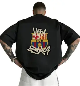 FC Barcelona Men's Football Jersey T-Shirt Official FCB Design Breathable Sports Tee Athletic Top for Training Games Fan Events Unisex Soccer Jersey S-3XL Viral TikTok Sportswear Streetwear Match Day Shirt for Soccer Fans Gift - Fabric, Menswear