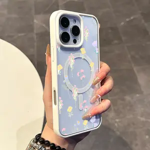 Magnetic Compatible Case for iPhone 17 16 E Pro Max 15 Plus 14 13 12 11 XS XR, Coquette  Pastel Wildflower Style | Trendy, Silicone, Lightweight, Shockproof, and Girly Protection