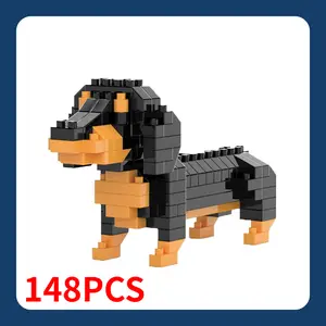 148PCS Dachshund Dog Building Blocks Toy for Adults and Kids Detailed and Lifelike Design Fun and Educational Construction Set