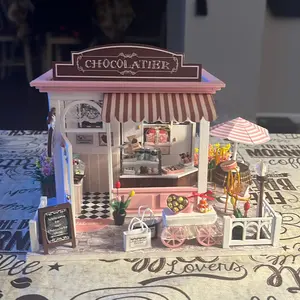 Assembled miniature chocolate shop