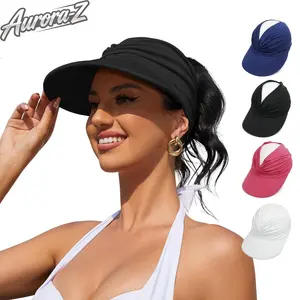 Women's UPF 50+ UV Protection Sun Visor Hat | SunSafeTok That Girl Aesthetic High Ponytail Wide Brim Hat | Birthday Gift for Her Beach Golf Hiking Outdoor Daily Casual Wear
