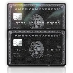 Black Centurion American Express Credit Card, Black Luxury Card Skin Sticker, Premium Metal Style Card Cover Decal, Peel and Stick Bank Card Skin, Minimalist Wallet Card Sticker