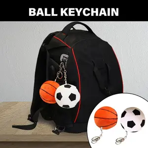 Plush Football/Basketball Charm Keychain Simple Pendant Keyring Decoration