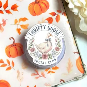 Elegant Goose Emblem Magsafe Phone Grip - Magnetic Pop Socket & Kickstand - Vintage Floral Phone Accessory