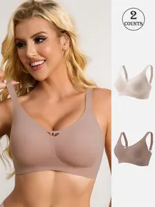 Women's Sports Bra Set, Breathable Mesh Design, Adjustable Straps, Medium Support, Ideal for Yoga & Outdoor Activities, Wireless Sports Bra