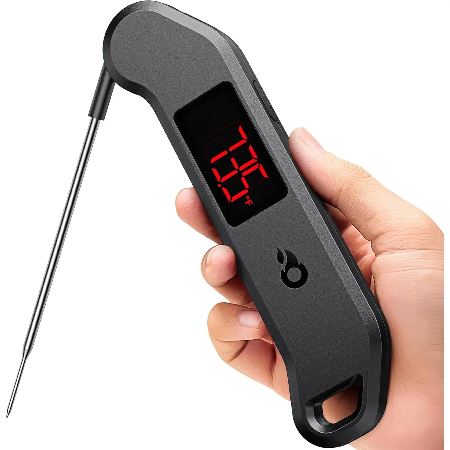 Professional Digital Meat Thermometer, 1 Sec Instant Read, ±0.5 ℉     Accuracy NIST&NSF Certified Food Thermometer, Auto-Rotate Bright LED Screen, Highly Waterproof Cooking Thermometer for Grill BBQ, Black