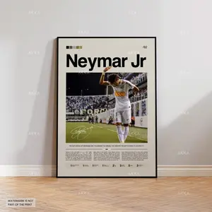 Neymar Jr Poster, Neymar Santos FC Print, POSTER PRINT UNFRAME O'Ney Art, Football Fan Gift Idea, Neymar Jr Decor, Football Santos Poster