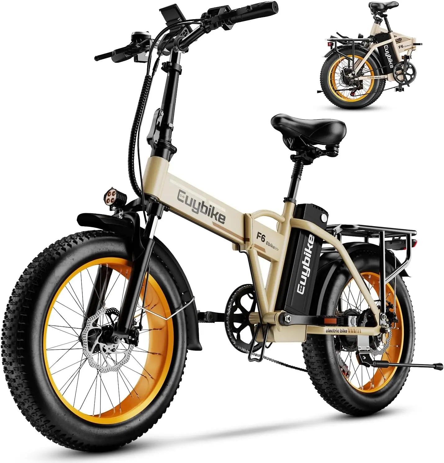 DHSUG1000W Folding Electric Bike, 48V 20AH Removable Battery E Bike, 70 Miles Max Range, 20" Fat Tire Adults Electric Bike,7-Speed Ebike for City Commuting,Off-Roading,Mountain