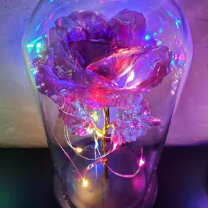 purple color galaxy rose glass dome was $15.00 now only $10.89 sale Decoration Rose Decorative