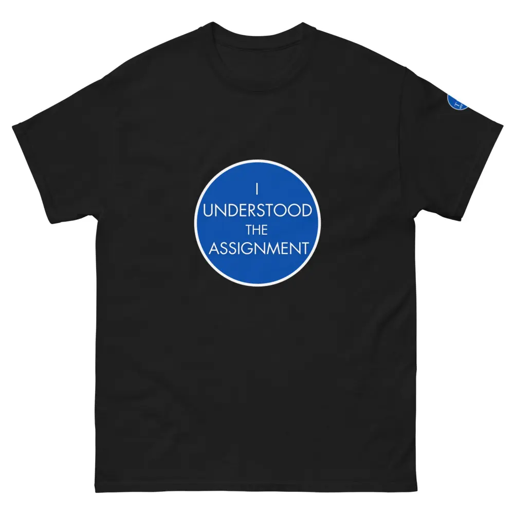 Blue Dot -" I Understood the Assignment" Unisex Cotton T-Shirt signature graphic