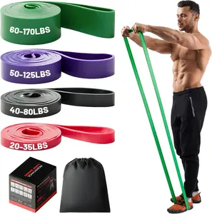 4-Level Resistance Bands Set for Pull-Up Assistance, Elastic Exercise Bands for Strength Training, Stretching & Physical Therapy, Home Gym Workout Equipment for Men & Women