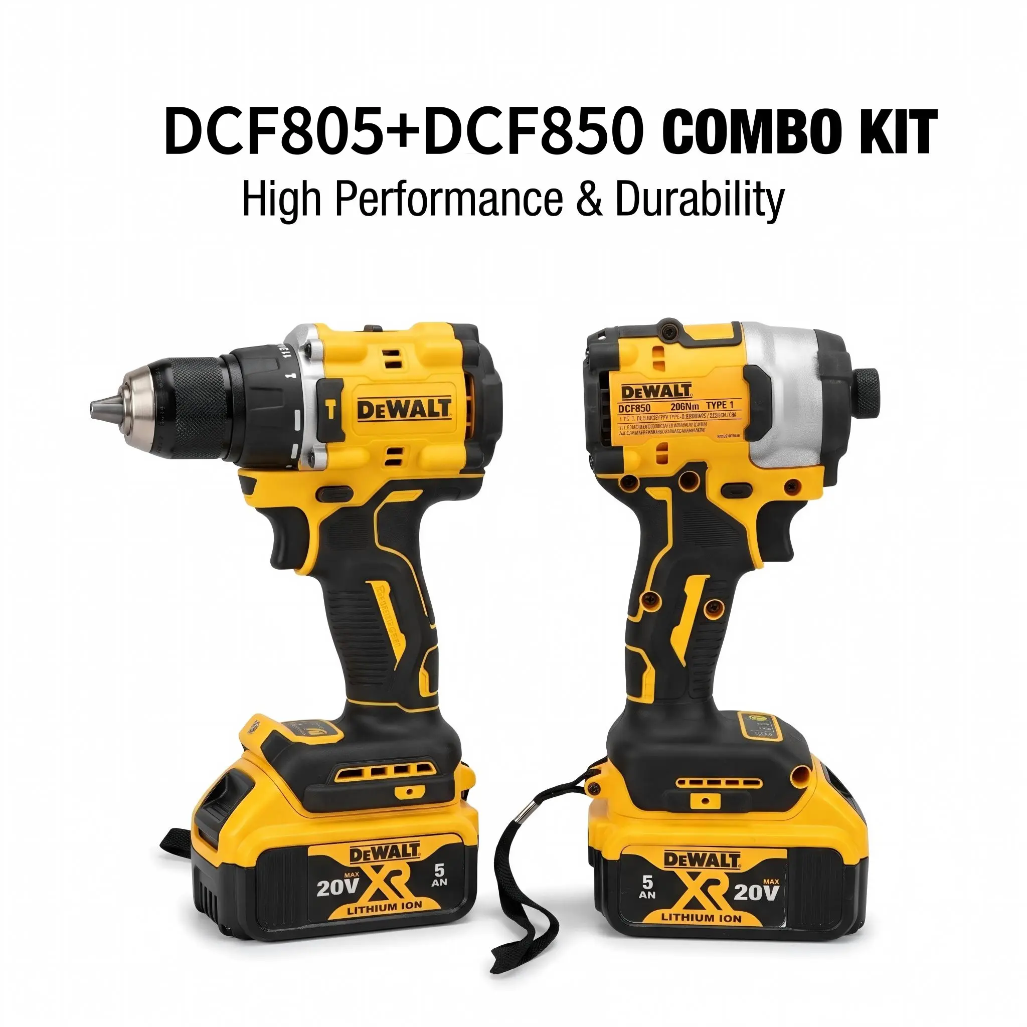 DeWalt DCF805 cordless impact Drill-DCF850 Impact Driver Combo Kit 4-mode drive control