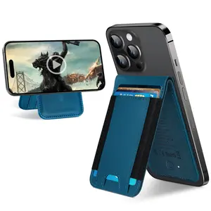 Magsafe Wallet, Works with Find My, Upgrade with Phone Wallet and Adjustable Stand, 3 Card Slots, Magnetic Wallet for Phone 16 15/14/13/12 promax plus Series, Fit 8 Cards, RFID Blocking, Blue Spring Magnetic Greenish