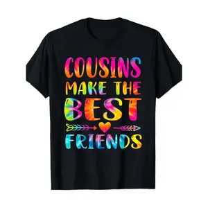 Cousins Make The Best Friends Graphic Tee - Unisex Casual T-Shirt Suitable for Women & Men, Family Reunion Gift, Round Neck Short Sleeve Top, Cousins Bonding Apparel, Machine Washable Casual Wear for Cousins Matching Outfits