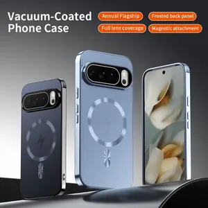 For Google Pixel 10 Pro/Pro XL Case with Built-in Lens Protector | Pixel 6,7,8,9A Magnetic Attachment, Wireless Charging Compatible, Shockproof Anti-Slip Matte Phone Cover