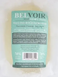 Heavy Duty Dish & Surface Foaming Soap Unscented, fragrance-free, natural liquid soap refill pouch
