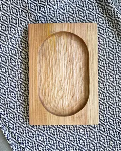Casa Cubista Carved Wood Rectangular Tray - Natural