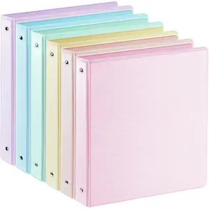 1-inch 3 Ring Binder with 2 Interior Pockets, 1''Durable Binders Holds  Letter Size 8.5'' x 11'' Paper - Versatile Binders for Office, , and School Use, 6 Pack Brush Finish