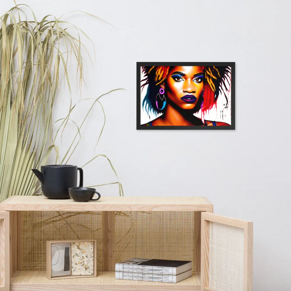 Basquiat Expressive Faces Framed poster