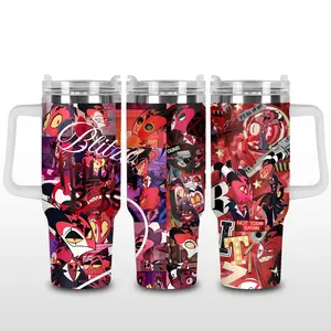 Blitzo Hazbin Hotel Tumbler 40oz with Handle/ 20oz no Handle, Tumbler gift for fan