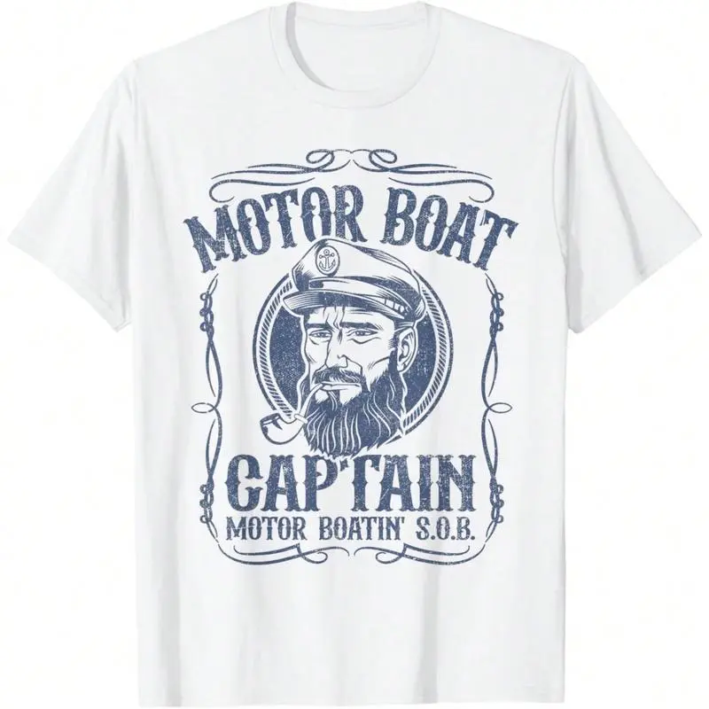 Motor Boat Captain Funny Pontoon Boating Motor Boatin Lake T-Shirt trendy t-shirts