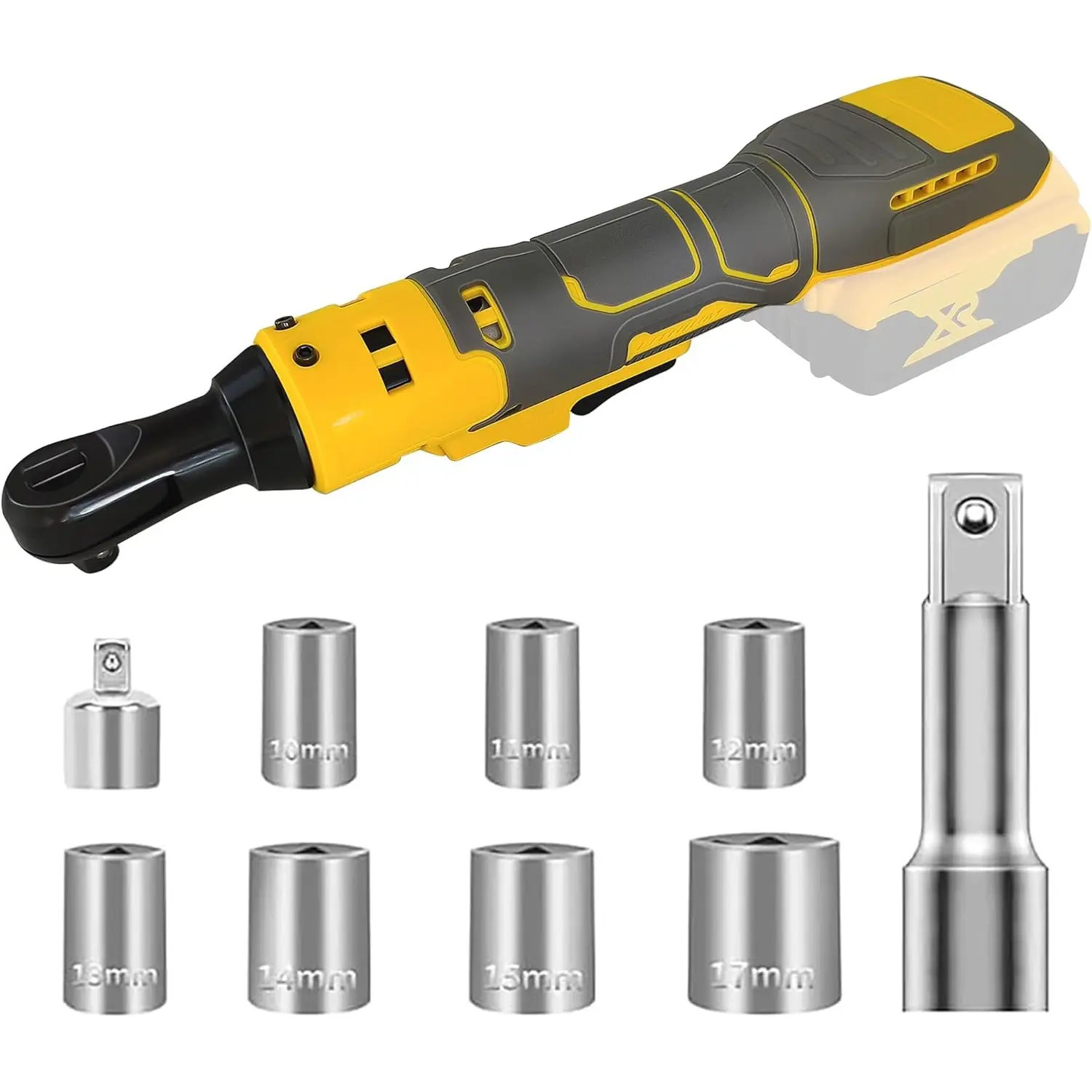 Maximize Your DeWalt Batteries: Buy This Cordless Ratchet Wrench (Tool Only) | 0-400 RPM Variable Speed | Compact Design Fits in Toolbox | Includes 8 Metric Sockets 8-17mm